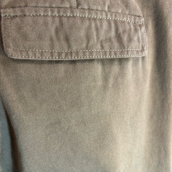 ISABEL MARANT Sz 42 Jessie Pants 100% Cotton Cropped Lace At Hem Olive Green - Picture 10 of 14